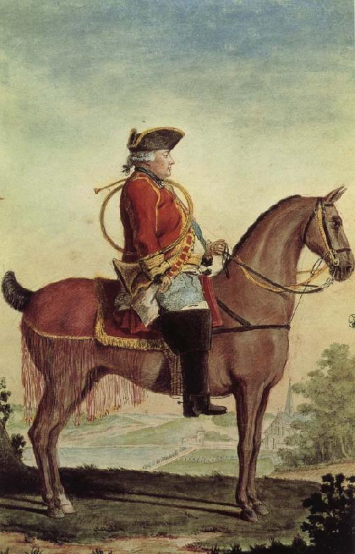 Louis Carrogis Carmontelle Louis-Philippe, duke of Orleans, in the hunt suit Norge oil painting art